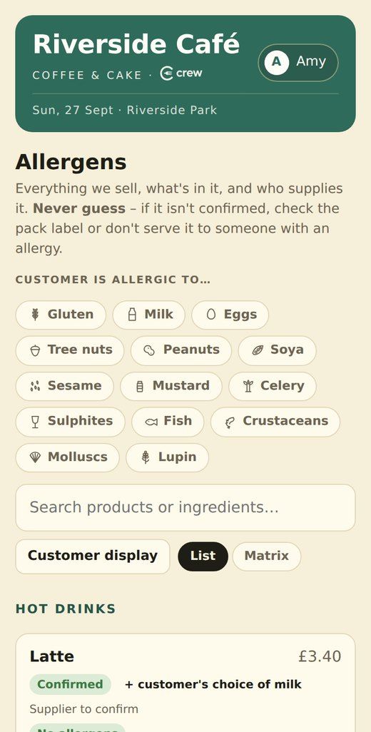 Allergen checker